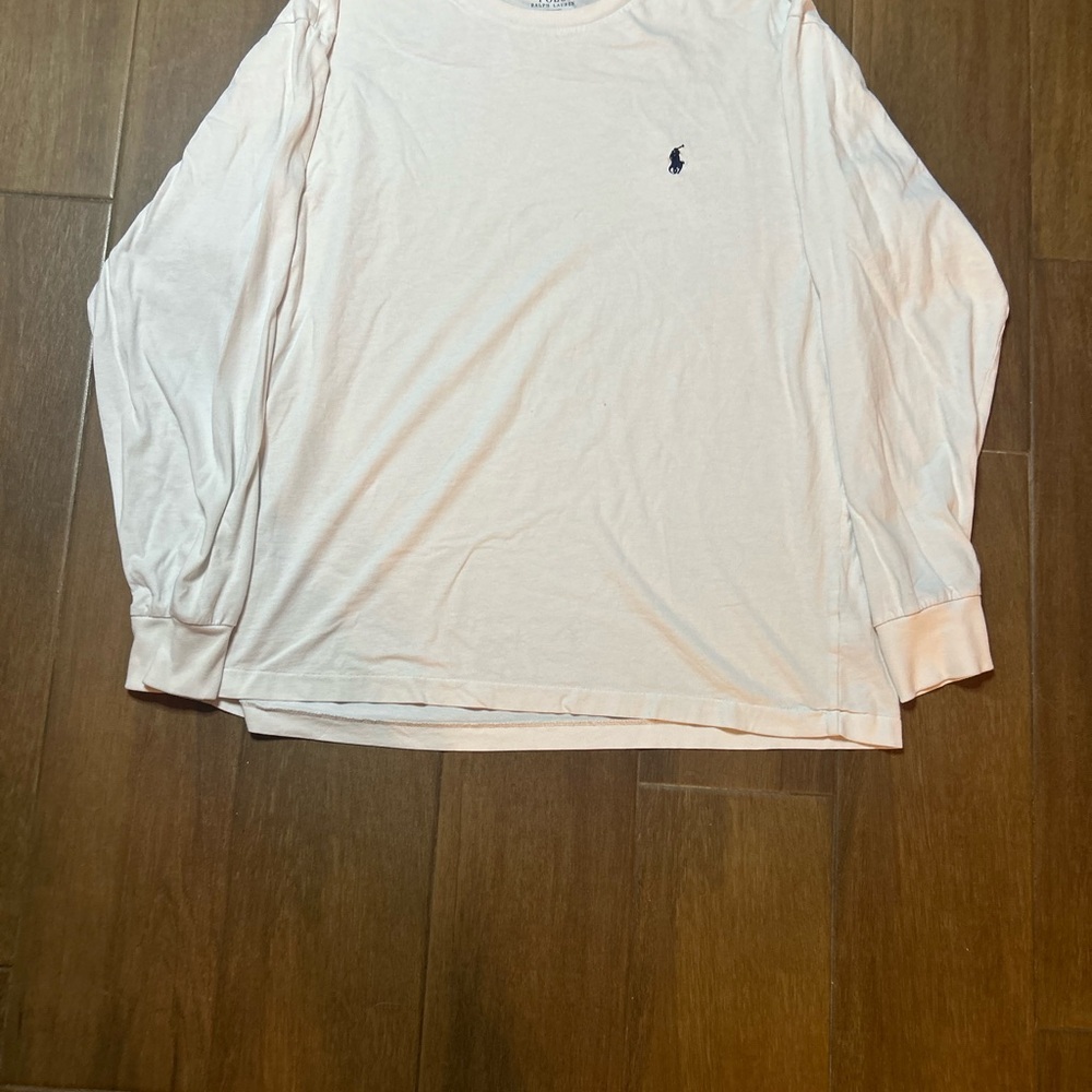 Polo by Ralph Lauren Soft Light Pink Long-Sleeve Tee with Embroidered Pony